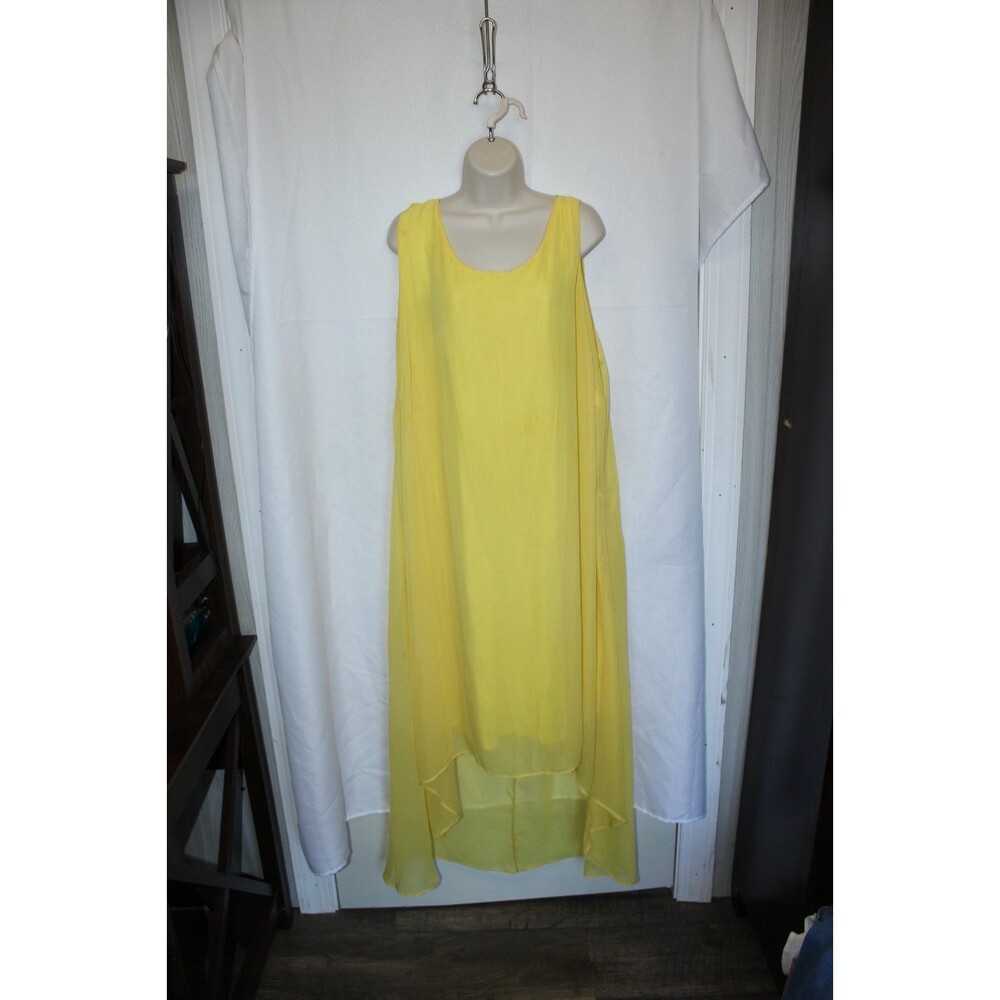 Ashley Stewart 22/24 Dress + 2X Sweater Cardigan Women Yellow Set Outfit Lemon - Picture 8 of 16
